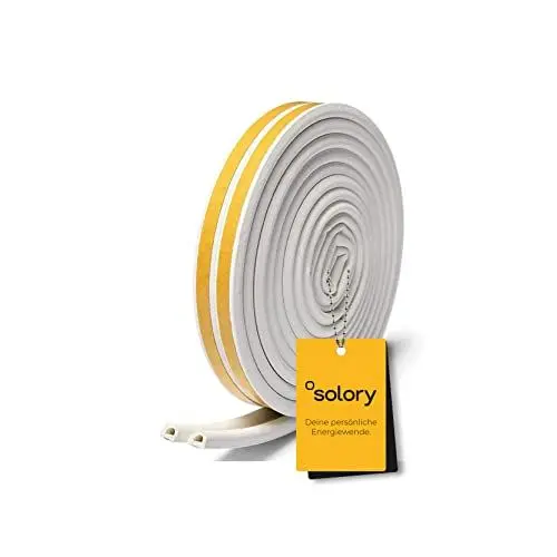 Produktbild: Solory© Dichtungsband selbstklebend (12 Meter) | Mit dem Dichtungsband für Tür & Fenster effizient Energie sparen | Fensterdichtung, Türdichtung, Zugluftstopper