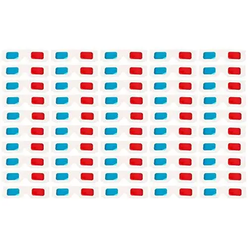 Produktbild: SOLUSTRE 3D Rot-Cyan Brille Set - 100 Stück Einweg-Pappbrillen Für Filme Videos Und Partys Hautverträglich Leicht Und Tragbar Ideal Für Familien Und Freunde
