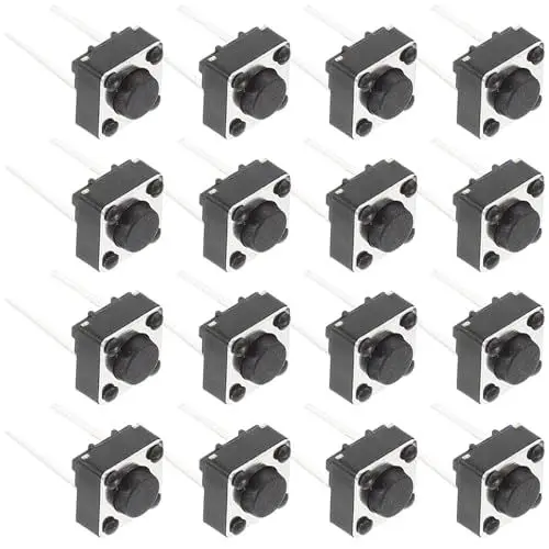 Produktbild: SOLUSTRE 100 Stück Micro Momentary Push Button Switch Ersatz-Momentary Tactile Tact Push Button Switch Zubehör Für Lötfreie Steckbretter Elektronische Schaltkreise