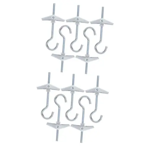 Produktbild: SOLUSTRE 10 Sätze Orchideenclip Schraube Schnellbauschrauben Türhaken große Haken Solar- wandverkleidung wand polsterung Knebelschrauben für Trockenbau Flügelmuttern Kohlenstoffstahl Silver