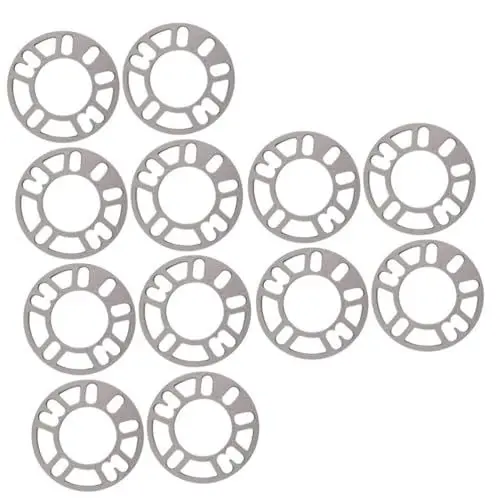 Produktbild: SOLUSTRE 12 STK Radscheiben Rad zubehör 4x130 Autozubehör Spurverbreiterungen für Lastkraftwagen Radabstandshalter Autoreifenabstandshalter Distanzscheibe Universal-Spurverbreiterung Silver