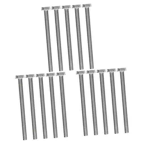 Produktbild: SOLUSTRE 15 Stk Sechskantschrauben Flache Schrauben Maschinenbolzen Flachkopfschraubensatz Rostfreie Schrauben Vollgewindebolzen Metrische Schrauben Möbelschrauben Mit Gewinde Edelstahl 304