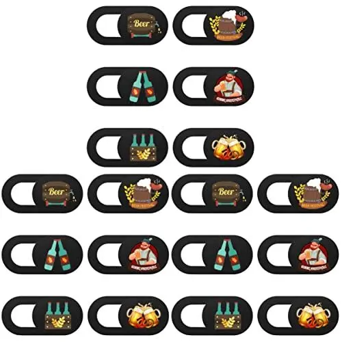 Produktbild: SOLUSTRE Kamerablocker 18 Stück Laptop Lens Tablet Sliders Slider Computer Für Protector Webcam Security Privacy Cover Pattern Shutter Beer Camera Slide Cap