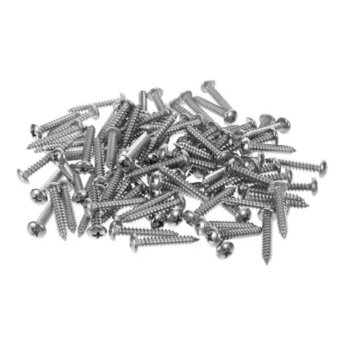 Produktbild: SOLUSTRE 100 Stück Kreuzschlitzschrauben 1 Zoll Edelstahl Flache Selbstschneidende Schrauben Für Holz Metall Kunststoff