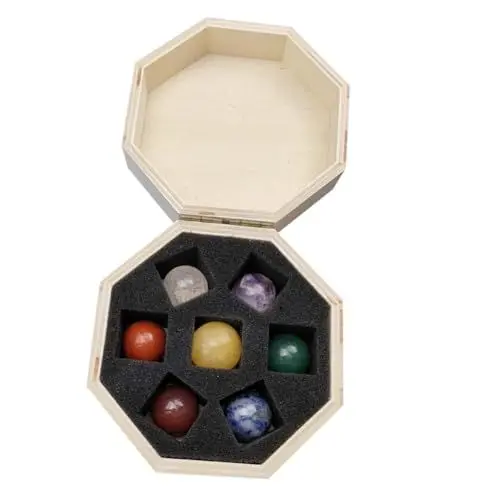 Produktbild: SOLUSTRE 1 Satz Kristallkugel Steindekor Heilkristalle Gesetzt Chakra-heilkristall-set Heilende Kristalle Edelsteine Dekorativer Stein Kristalldekoration Kristallstein Natürlich Polierstein