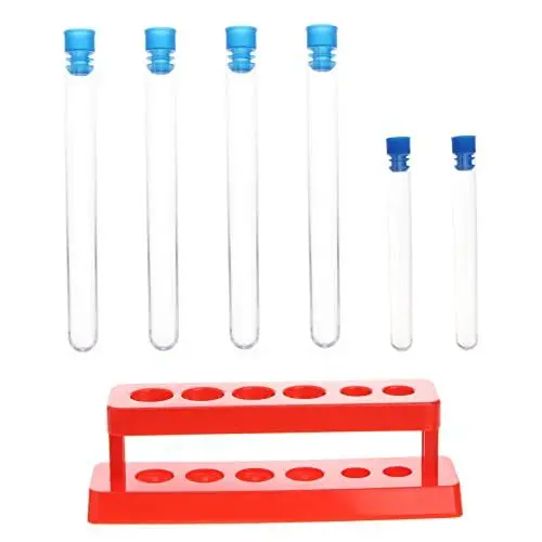 Produktbild: SOLUSTRE 1 Satz Reagenzglas-Laborregalständer Wissenschaftliche Testwerkzeuge Zylinder Klare Gläser Für Kinder Pflanzenset Fläschchen Mit Kappen Röhrchen Für Aufnahmen