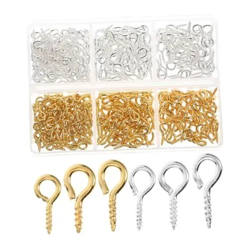 Produktbild: SOLUSTRE Schmuck-hardware 1 Set Ösenstiftschrauben Zur Herstellung Von Ohrringen Metallösen Organisierte Box-packung Gold/silber