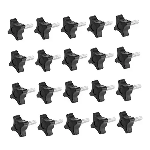 Produktbild: SOLUSTRE 1set Vier-sterne-schraube Edelstahlschrauben Stuck Lebensmittelschrauben Kreuzknopfschrauben Industrieschrauben Handschrauben Haushaltsschrauben Akkuschrauber Plastik Black 20pcs