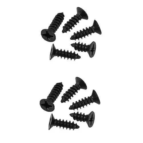 Produktbild: SOLUSTRE 200 Stk Schwarze Schrauben Unterlegscheiben Aus Metall Edelstahlschrauben Metall-zaun Schwarze Wandpaneele Schwarze Wandplatte Betonschrauben Selbstschneidend Rostfreier Stahl