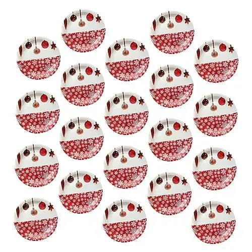 Produktbild: SOLUSTRE 20st Schneeflocke-weihnachtspappteller Weihnachtsteller Partyzubehör Für Das Neue Jahr Weihnachtskuchenplatten Weihnachtsdekoration Platten Geschirr Papier Runden Einweg-festplatte