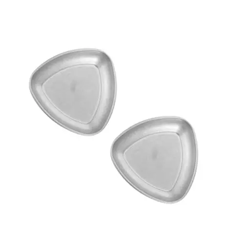 Produktbild: SOLUSTRE 2St Retro-Kaffeebohnentablett Kaffeebohnen Präsentation Kaffeebohnen Probe Kaffeetassen Zubehör Dosierbecher für Kaffeemaschine Pulverpfanne aus Metall Rostfreier Stahl Silver