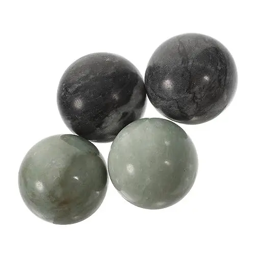 Produktbild: SOLUSTRE 2 Sätze Ball Handbälle Edelstein Kugel Chinesische Medizinbälle Handrollende Bälle Fingerkugeln Hand Massagekugel Japanische Kugel Massagebälle Fitness Marmor Kugelbürste Kristall