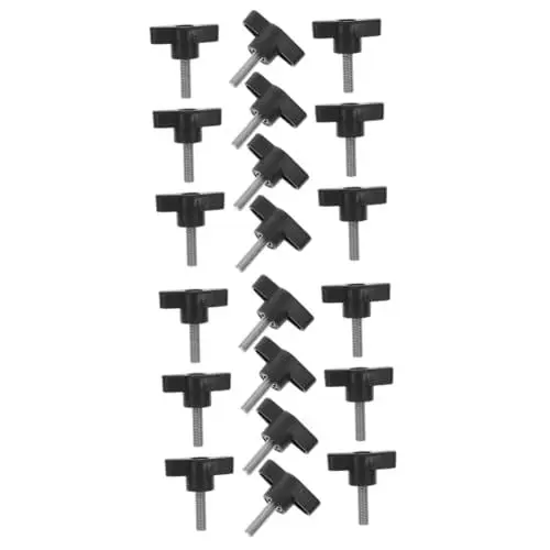 Produktbild: SOLUSTRE 2 Sätze Handschraube Rändelschrauben Halterung Messgerät Griffknopfschrauben Griffschraube 1/4 28 Rändelschraube Mit Feingewinde Z-förmige Schraube Rad Plastik Black 10 Stück * 2