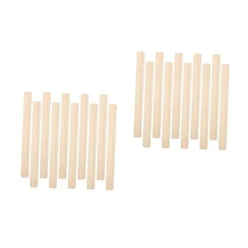 Produktbild: SOLUSTRE 2 Sätze Massivholzleisten Holzdübel Zum Basteln Holzlatten Handwerk Holz Quadratische Holzstäbchen Unfertige Holzdübel Dübelstangen Holzstäbchen Stock Khaki Hölzern 50 Stück * 2