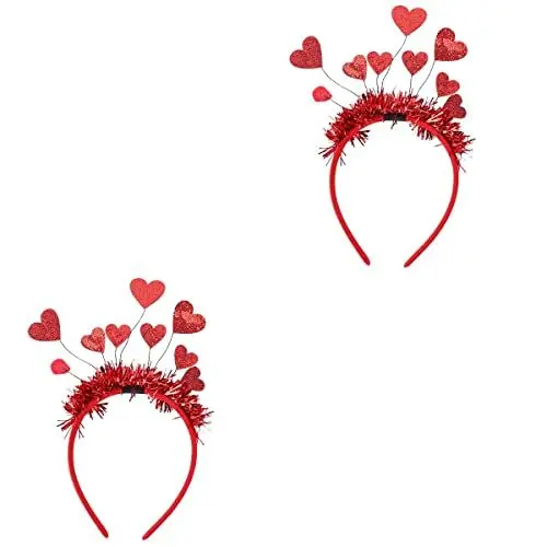 Produktbild: SOLUSTRE 2 Stück Halloween-Stirnbänder, Herz-Stirnbänder, Pailletten-Stirnbänder, Halloween-Dekoration, Party-Requisiten karneval herzförmiges Stirnband zum Valentinstag