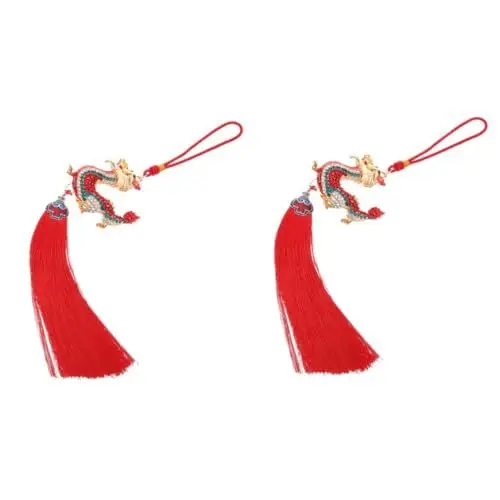 Produktbild: SOLUSTRE 2stücke Car Hanging Dragon Pendant Chinesischer Drache Auto Zubehör Für Rückspiegel Für Jahr Drachen