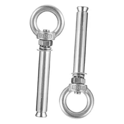 Produktbild: SOLUSTRE 2st Dehnschraube Zementschrauben Für Beton Wandanker, Ringschraube Augenschraube Aus Metallbeton Betonwandbolzen Dehnbolzen Ankerbolzen Zementanker Silver Rostfreier Stahl