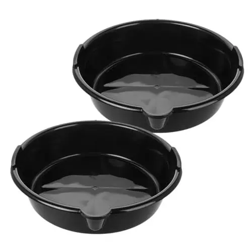 Produktbild: SOLUSTRE 2st Ölwanne Ölwechsel-auffangwanne Werkzeuge Für Ölsysteme -wasserfänger Ölauffangwanne Autoöltrichter Ölauffangwanne Für Unter Dem Auto Ölablassbehälter Black Plastik