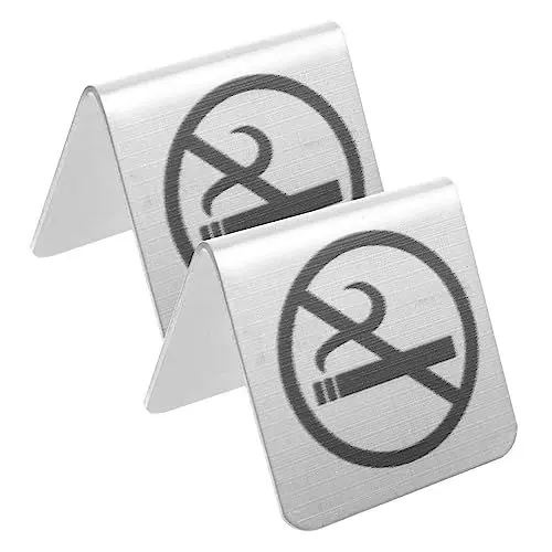 Produktbild: SOLUSTRE 2st Rauchverbotsschild Klarer Schreibtisch Klares Zelt Esstisch Keine Zeltschilder Zeltschild Aus Edelstahl Nicht-schreibtisch-logo-anzeige Nichtraucher-schreibtischschild Drinnen