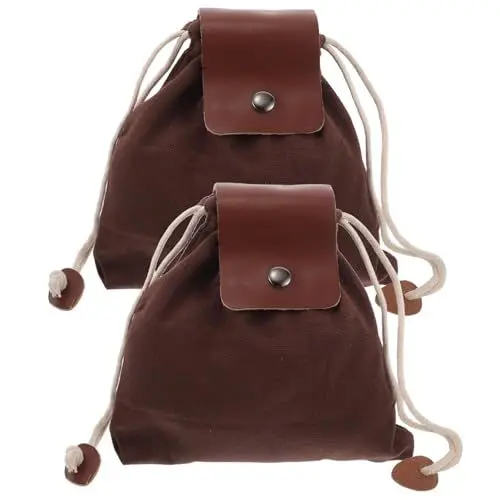 Produktbild: SOLUSTRE 2stücke Faltbare Outdoor-pflücktasche Canvas wasserdichte Beutel Für Pilzsammeln Obstpflücken Und Gartenwerkzeuge Und Langlebig
