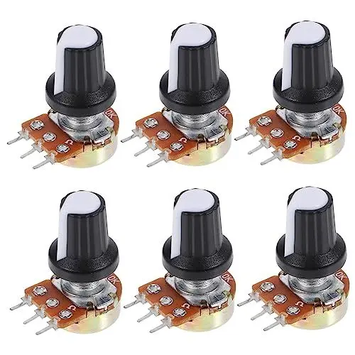 Produktbild: SOLUSTRE 30 Stück Schalter Drehpotentiometer Linearkegel Potentiometer Linearpotentiometer Rändelschaft Potentiometer Drehgeber Potentiometer Linearkegel Drehpotentiometer