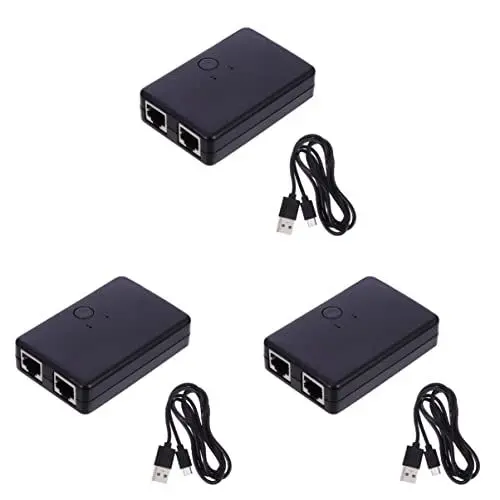 Produktbild: SOLUSTRE 3Pcs2 Wand-Desktop- -Netzwerk-Hub-Splitter-Kabelzubehör-Schalter Indoor-Wahlschalter Manueller Usb-Player Port im Büro-Rj-Dvr-Rj- im Freien Optimierungsnetzwerke Ungeschirmt