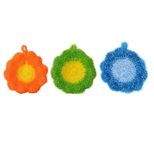 Produktbild: SOLUSTRE Blumen-scheuerschwämme Geschirrtuch Für Die Küche Blumenförmiger Geschirrschrubber Geschirrspülwerkzeuge Atmungsaktiv Und Langlebig Zufällige Farbe