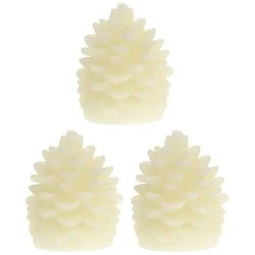 Produktbild: SOLUSTRE 3st Weihnachtsdekor Led-kerze Urlaub Tischdekoration Ornament Tannenzapfen Licht Flammenlose Weihnachtskerzen Flammenlose Kerzen Tannenzapfenkerzen Wachs Esstisch Weihnachtsbaum