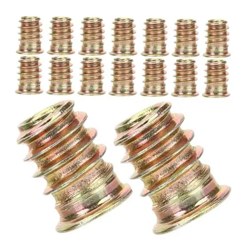 Produktbild: SOLUSTRE 40 Stück Gewindeeinsätze M6x15 Mutternbolzen-sets Für Holzmöbel Gewinde-rändelmuttern