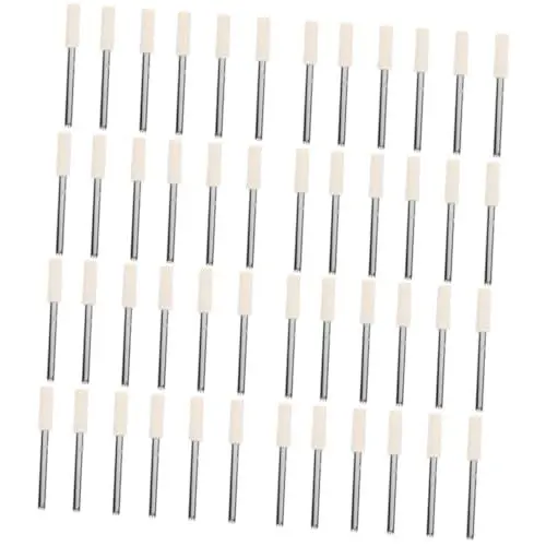 Produktbild: SOLUSTRE 48 Stk Polierter Bohrer Werkzeug Schmuckpolitur Schleifköpfe Aus Wollfilz Polierset Für Uhren Schleifzubehör Uhrenpolitur Polierscheibe Für Glas Polierzubehör Polierbits Wolle Weiß