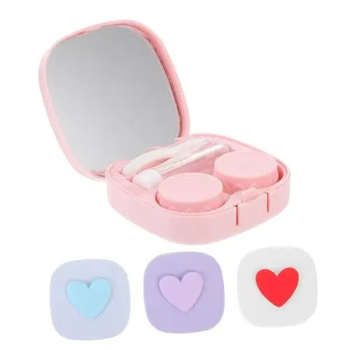 Produktbild: SOLUSTRE 4 Sätze Kontaktlinsenbehälter Transportbox Für Kontaktlinsen Kosmetiklinsenbehälter Kleiner Kontaktlinsenhalter Reiseobjektiv-Organizer Klammern Reisen Draussen Pp Make-up-linsen