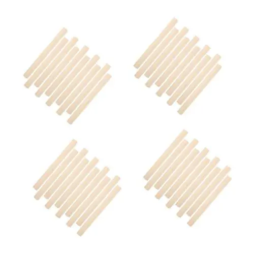 Produktbild: SOLUSTRE 4 Sätze Massivholzleisten Puppenhausverkleidung Quadratische Holzdübel Holz Zum Basteln Unvollendet Basteldübel Stock Bambusstöcke Zum Basteln Holzlatten Khaki Hölzern 50 Stück * 4