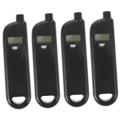 Produktbild: SOLUSTRE 4 Stück Reifendruckmesser Auto Reifen Reifendruckprüfgerät Auto-reifendrucküberwachung Reifendruckprüfer Digitales Reifendruckmessgerät Druckwächter Auto Prüfgerät Black Plastik