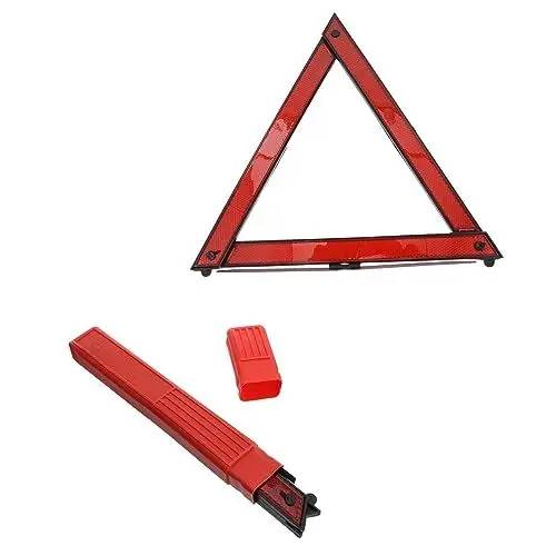 Produktbild: SOLUSTRE 4 Stück Warnschild Warndreieck Straßennotfalldreieck Sicherheitsdreieck Reflektor Reflektierendes Dreieck Verkehrssicherheitsset Autos Auto-Warnstativ Kleines Notfallset