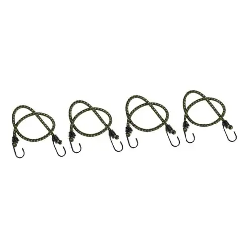 Produktbild: SOLUSTRE 4 Stück Zeltseil Zeltschnüre Bungee-Seile strapazierfähig im Freien Planengurte Ladungsgurte mehrzweckseil Bungee-Seil mit Haken Bungee-Seile mit Haken Bungees mit Haken Kunststoff