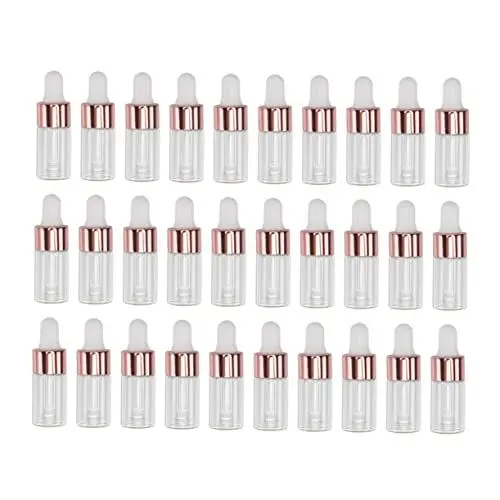 Produktbild: SOLUSTRE 50 Stück Flasche mit ätherischen Ölen tatsächl control glass bottle hautpflege Tropfflasche aus Glas für Parfums Glasflasche flüssig Tropfer Parfüm Probe reisen Soda-Kalk-Glas