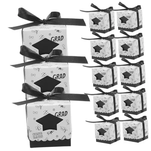 Produktbild: SOLUSTRE 50 Stück Schachteln Arzt-hutschachtel Geschenkbox Aus Pappe Dessertboxen Pralinenschachteln Pralinenschachtel Mit Abschlusskappe Papier Süssigkeit Aushöhlen