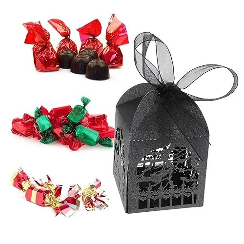 Produktbild: SOLUSTRE 50 Stück Schachteln Hemdenschachteln für Halloween-Partygeschenke halloween party halloween süßigkeiten Schokoladenschachteln Geschenkboxen für die Taufe Süßigkeiten Box
