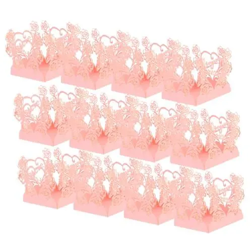 Produktbild: SOLUSTRE 50 Stück Süßigkeiten Box Verpackung Für Hochzeitssüßigkeiten Blumen-trüffel-wrapper Schokoladen-spitzenverpackung Muffinförmchen Tassen Schokoladentrüffel Süssigkeit Papier