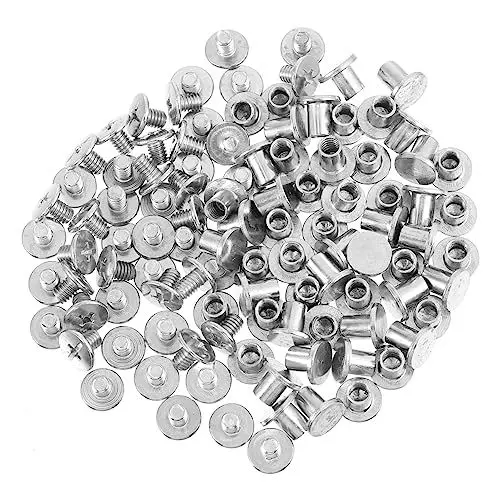 Produktbild: SOLUSTRE 50 Teiliges Schraubenset Aus Stahl Mit Rundkopf Ideal Für DIY Lederdekoration Und Verschiedene Anwendungen Inklusive Spanplattenschrauben Und Edelstahlähnlichen Optionen