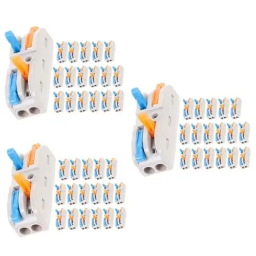 Produktbild: SOLUSTRE 54 Stk Drahtverbinder wire connector kabelverbinder elektrische Klemmleiste elektrische anschlüsse schnellverbindung Hebelwirkung Kabelklemmenanschlüsse Elektrowerkzeuge Nylon