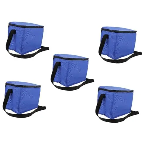 Produktbild: SOLUSTRE 5St Isoliertaschen Essenstasche Tragbarer Kühlbeutel Kühltasche Wärmeisolierender Getränkebeutel Tasche für Pizzalieferungen Eisbeutel Einkaufstüten Lebensmittelträger Thermobeutel