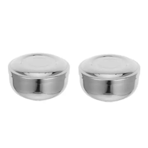 Produktbild: SOLUSTRE 5St Rasierseifenschale Rasierseifen Schale Rasierbowl mit Deckel Traditionelle Rasier Schale Reisen Rasier Schale Rasierschale für Bart Rasierseifenbecher Rostfreier Stahl Silver