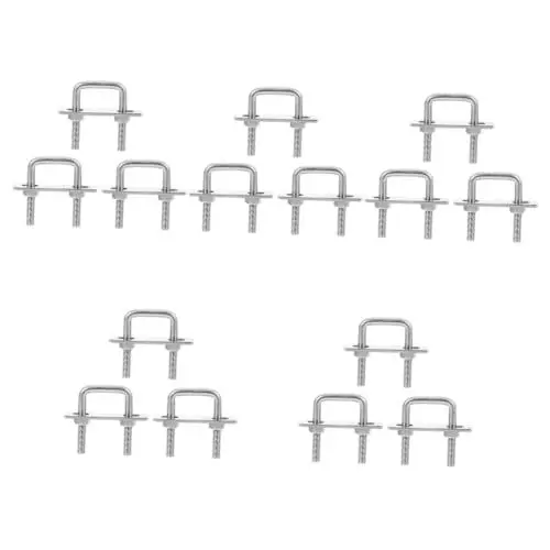 Produktbild: SOLUSTRE 5 Sätze U-bolzen U-klemmbolzen Verzinkter Eimer U-klammer Auspuffschelle Kabelclips U Schrauben Mit Muttern U-förmige Schrauben Aus Edelstahl Rostfreier Stahl Silver 3 Stück * 5