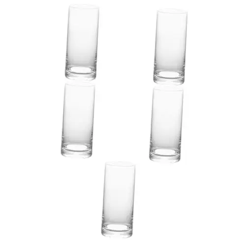 Produktbild: SOLUSTRE 5 Stück Kristallglas Trinkbecher Wasserglas Klare Kaffeetassen Klare Eiskaffeetassen Trinkgläser Trinkglaswaren Trinkglas Tassengläser Für Saft Wiederverwendbare Tassen