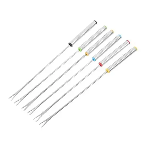 Produktbild: SOLUSTRE 6St Hot-Pot- fondue gabeln set Fruchtgabeln Grillgabeln Küchenwerkzeug Fonduegabel Obstspieß Dip-Stäbchen Schokoladenfondue- Fondue-Stick Fondue-Spieß Rostfreier Stahl