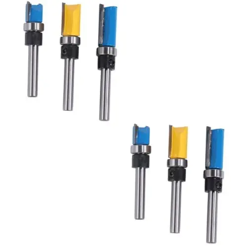 Produktbild: SOLUSTRE 6 Stk Holzbearbeitungsschneider graviermaschine gravurmaschine Holzbearbeitungswerkzeuge bündiger Fräser für Aluminium Lagerfräser Holzbearbeitungsfräser Zimmerei-Fräser Hartmetall