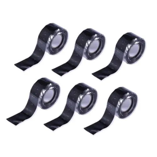 Produktbild: SOLUSTRE 6 Stück 3 Wasserdichtes Klebeband Hochtemperaturbeständiges Band Isolierband 3 Meter Isolierband Schwarz Silikonband Reparatur