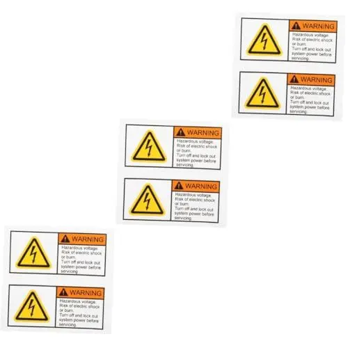 Produktbild: SOLUSTRE 6 Stück Spannungsidentifikationsetiketten Etiketten Zur Warnung Schalttafel Etiketten Abziehbilder Zur Warnung Elektroschocks Aufkleber Schild
