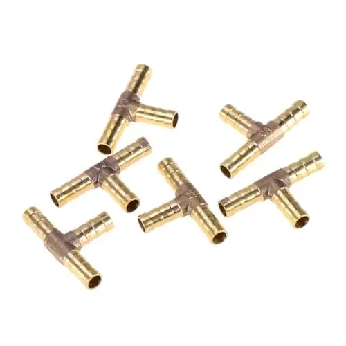 Produktbild: SOLUSTRE 8 Mm T-förmige Anschlüsse 10 Stück Messing-fitting Für Wasserversorgungs-klemmverbindungssystem